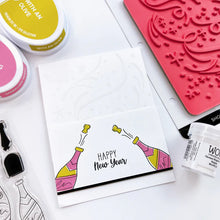 Charger l'image dans la galerie, Catherine Pooler - Background Stamp - Hooray for Confetti. The Hooray for Confetti Background Stamp has swirls of confetti to create a festive look. Ink up in whatever color to fit your occasion or some metallic ink for a sparkly look. Available at Embellish Away located in Bowmanville Ontario Canada. Example by brand ambassador.