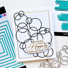 Load image into Gallery viewer, Catherine Pooler - Die - Bubblin'. Your cards and projects will be bubblin' over with fun when you add the Bubblin' Die. This die of connected bubbles will add a fun element to your card background and could also be used to create a stenciled effect. Available at Embellish Away located in Bowmanville Ontario Canada. Example by brand ambassador.