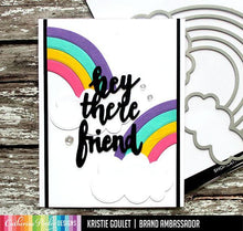 Charger l'image dans la galerie, Catherine Pooler - Die - Over the Rainbow. The Over the Rainbow Die is our perfect little rainbow! Complete with clouds, this large die was created to fill your card front. Available at Embellish Away located in Bowmanville Ontario Canada. Example by Kristie Goulet