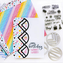 Charger l'image dans la galerie, Catherine Pooler - Dies - Funky Circle. Embellish your card or scrapbook pages with the Funky Circle Dies. Use one or all three on one project. Try inlaying the pieces in or overlaying them with patterned paper. Available at Embellish Away located in Bowmanville Ontario Canada. Card example by Catherine Pooler Designs.