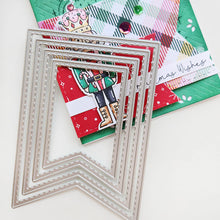 將圖片載入圖庫檢視器 Catherine Pooler - Dies - Nested Stitched Banner. Includes four sizes of nesting banners, each with charming stitched details. You can even punch a hole and use these versatile dies as a base for gift tags. Available at Embellish Away located in Bowmanville Ontario Canada.