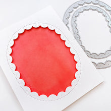 गैलरी व्यूवर में इमेज लोड करें, Catherine Pooler - Dies - Scalloped Loop. Create the perfect centerpiece for your card with the Scalloped Loop Dies. This set of frame edge dies, cuts a beautiful scalloped pattern from your card front in two sizes. Available at Embellish Away located in Bowmanville Ontario Canada.