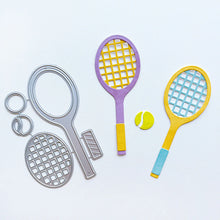 Charger l'image dans la galerie, Catherine Pooler - Dies - Your Serve. Create a feature die cut tennis racket. This large die set was created to allow you to build your own racket and ball in the colors of your choice. Available at Embellish Away located in Bowmanville Ontario Canada.