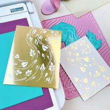 Charger l'image dans la galerie, Catherine Pooler - Hot Foil Plate - Large Rectangle. Using the negative pieces from your previously foiled images, you can transfer the rest of the foil to a card layer with this solid plate. Available at Embellish Away located in Bowmanville Ontario Canada. Example by brand ambassador.