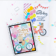 將圖片載入圖庫檢視器 Catherine Pooler - Stamp & Die Set - Pedaling By. Featuring a birthday bike with tons of fun decorations. Decorate with the gifts, balloons and bunting. There's also a basket that can be filled with flowers or a kitty to take along or the ride! Available at Embellish Away located in Bowmanville Ontario Canada. Example by Catherine Pooler Designs.
