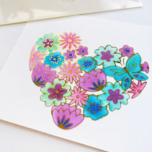 Load image into Gallery viewer, Catherine Pooler - Layered Stencil - Hearts Aflutter. Add color or another medium to main image of the Hearts Aflutter Stamp Set or the Hearts Aflutter Hot Foil Plate with this set of Layered Stencils. Available at Embellish Away located in Bowmanville Ontario Canada. Example by brand ambassador.