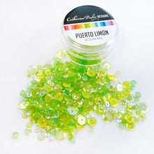 Load image into Gallery viewer, Catherine Pooler - Sequin Mix - Puerto Limon. Picture it. Sipping a cold, citrusy drink on the beaches of Costa Rica and enjoying some rest and relaxation. That's the inspiration behind the zesty Puerto Limón Sequin Mix! Available at Embellish Away located in Bowmanville Ontario Canada.