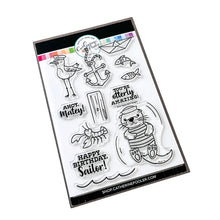 Charger l'image dans la galerie, Catherine Pooler - Stamp & Die Set - Ahoy Matey. Get ready for a swashbuckling good time in your crafty space! The Ahoy Matey Stamp Set and its coordinating dies includes a cast of the cutest North East Coast fisherman you have ever seen! Available at Embellish Away located in Bowmanville Ontario Canada.