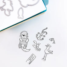 Charger l'image dans la galerie, Catherine Pooler - Stamp & Die Set - Ahoy Matey. Get ready for a swashbuckling good time in your crafty space! The Ahoy Matey Stamp Set and its coordinating dies includes a cast of the cutest North East Coast fisherman you have ever seen! Available at Embellish Away located in Bowmanville Ontario Canada.