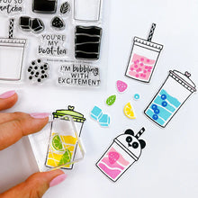 Cargar imagen en el visor de la galería, Catherine Pooler - Stamp & Die Set - Boba with My Best-tea. Sharing a drink with a friend is a favorite past time. Create your own boba, smoothie, or special iced drink with the fun Boba with My Best-tea Stamp Set and coordinating dies. Available at Embellish Away located in Bowmanville Ontario Canada Example by brand ambassador.