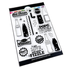 Load image into Gallery viewer, Catherine Pooler - Stamp & Die Set - Feelin' Fizzy. The Feelin' Fizzy 6x8 Stamp Set with coordinating Dies is jam packed with nostalgic soda pop bottle stamps and retro sentiments just right for your Pop! Available at Embellish Away located in Bowmanville Ontario Canada.