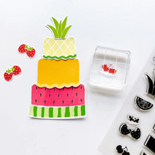 गैलरी व्यूवर में इमेज लोड करें, Catherine Pooler - Stamp & Die Set - Fruitfully Frosted. Celebration cakes never looked so sweet as they will with the Fruitfully Frosted Set. This summery fruit-themed layer cake stamp set is so fun to piece together in a variety of ways. Available at Embellish Away located in Bowmanville Ontario Canada Example by brand ambassador.
