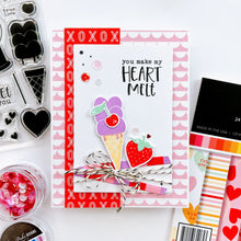 Load image into Gallery viewer, Catherine Pooler - Stamp & Die Set - Give Me Some Sugar. The Give Me Some Sugar Stamp Set and coordinating dies will "make your heart melt"! This set features all the sweetest treats for your valentine or someone you have the hearts for! Available at Embellish Away located in Bowmanville Ontario Canada. Example by brand ambassador.