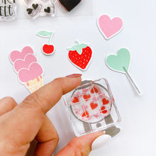 Load image into Gallery viewer, Catherine Pooler - Stamp & Die Set - Give Me Some Sugar. The Give Me Some Sugar Stamp Set and coordinating dies will "make your heart melt"! This set features all the sweetest treats for your valentine or someone you have the hearts for! Available at Embellish Away located in Bowmanville Ontario Canada