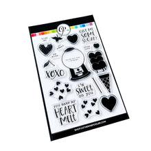 Load image into Gallery viewer, Catherine Pooler - Stamp & Die Set - Give Me Some Sugar. The Give Me Some Sugar Stamp Set and coordinating dies will "make your heart melt"! This set features all the sweetest treats for your valentine or someone you have the hearts for! Available at Embellish Away located in Bowmanville Ontario Canada