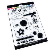 Charger l'image dans la galerie, Catherine Pooler - Stamp & Die Set - Jar Full of Joy. Fill your holiday cookie jar with joy! Use the Jar Full of Joy Stamp Set and Coordinating Dies to create your own holiday decor cards! Fill the jar or turn it into a shaker card. Available at Embellish Away located in Bowmanville Ontario Canada.