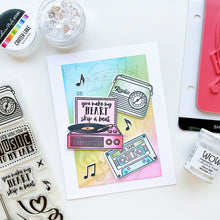 Charger l'image dans la galerie, Catherine Pooler - Stamp & Die Set - Music to My Ears. Music to My Ears Stamp Set and the coordinating Dies is an adorable line-art stamp set featuring these images and retro illustrated sentiments. Available at Embellish Away located in Bowmanville Ontario Canada. Card example by brand ambassador.