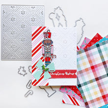 Cargar imagen en el visor de la galería, Catherine Pooler - Stamp & Die Set - Nutcracker Sweet. Meet the cutest nutcrackers in town! This whimsical set features charming nutcrackers adorned in a delightful array of sweets and treats, including cupcakes, candy canes, and figgy pudding. Available at Embellish Away located in Bowmanville Ontario Canada. Example by Catherine Pooler Designs.