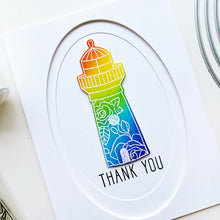 Load image into Gallery viewer, Catherine Pooler - Stamp & Die Set - Scenic Lighthouses. The Scenic Lighthouses Set has three unique, hand drawn lighthouses. The outline lighthouse image is perfect for coloring with ink pads and Blender Pens or Copic or Alcohol Markers. Available at Embellish Away located in Bowmanville Ontario Canada. Example by brand ambassador.