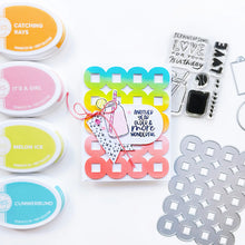 Charger l'image dans la galerie, Catherine Pooler - Stamp & Die Set - Serving LOVE. Serve up some love in the form of a cold, court-side beverage with this adorable set. The Serving LOVE Stamp Set features a classic jar style drink complete with tennis ball garnish and striped straw! Available at Embellish Away located in Bowmanville Ontario Canada. Example by Catherine Pooler Designs.