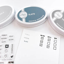Cargar imagen en el visor de la galería, Catherine Pooler - Stamps - 2023 Colors. Label your swatches and get organized with the 2023 Colors Stamp Set. This set includes each of the new colors released in 2023 as an individual stamp. There is also a fun flower, star and other check boxes that you can use for cute labeling options. Available at Embellish Away located in Bowmanville Ontario Canada.