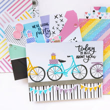將圖片載入圖庫檢視器 Catherine Pooler - Stamp & Die Set - Pedaling By. Featuring a birthday bike with tons of fun decorations. Decorate with the gifts, balloons and bunting. There's also a basket that can be filled with flowers or a kitty to take along or the ride! Available at Embellish Away located in Bowmanville Ontario Canada. Example by Catherine Pooler Designs.