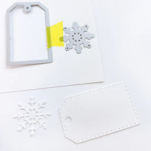 將圖片載入圖庫檢視器 Catherine Pooler - Tag Die - Snowflake. This gift tag features a dotted edge pattern and additional snowflake die. Cut the snowflake from the tag or cut and paste it on for cards, projects and more! Available at Embellish Away located in Bowmanville Ontario Canada. Example by brand ambassador.