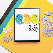 Load image into Gallery viewer, Catherine Pooler - Word Dies - Scripted Sentiments Trio. Die Cuts Hello, Congrats and Thanks. Available at Embellish Away located in Bowmanville Ontario Canada. Example by brand ambassador.