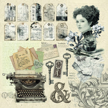 Load image into Gallery viewer, Ciao Bella - 12X12 Paper Pad - 12Pk - Typographic. Includes 12 Sheets. Available at Embellish Away located in Bowmanville Ontario Canada.