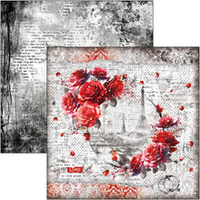 Load image into Gallery viewer, Ciao Bella - 12x12 Patterns Pad - 8/Pkg - Paris Je t’aime. “Paris Je t’aime” is an elegant and modern collection that celebrates Paris with a refined combination of white, black, and red details. Available at Embellish Away located in Bowmanville Ontario Canada.