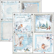 Load image into Gallery viewer, Ciao Bella - 12x12 Patterns Pad - 8 Sheets - Winter Journey. With beautiful snowy images the Winter Journey collection has a cool color palette of ice blue and white perfect for your Winter projects and greeting cards. Available at Embellish Away located in Bowmanville Ontario Canada