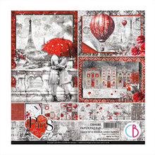 Load image into Gallery viewer, Ciao Bella - 8x8 Paper Pad - 12/Pkg - Paris Je t’aime. “Paris Je t’aime” is an elegant and modern collection that celebrates Paris with a refined combination of white, black, and red details. Available at Embellish Away located in Bowmanville Ontario Canada