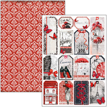 Load image into Gallery viewer, Ciao Bella - Creative Pad A4 9/Pkg - Paris Je t’aime. An elegant and modern collection that celebrates Paris with a refined combination of white, black, and red details. Available at Embellish Away located in Bowmanville Ontario Canada