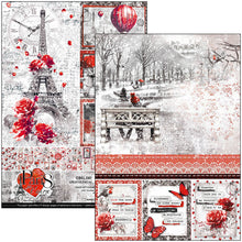 Load image into Gallery viewer, Ciao Bella - Creative Pad A4 9/Pkg - Paris Je t’aime. An elegant and modern collection that celebrates Paris with a refined combination of white, black, and red details. Available at Embellish Away located in Bowmanville Ontario Canada