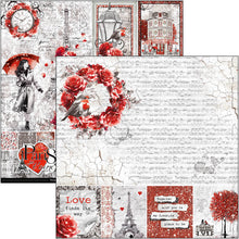 Load image into Gallery viewer, Ciao Bella - Pad 12x12 - 12/Pkg - Paris Je t’aime. “Paris Je t’aime” is an elegant and modern collection that celebrates Paris with a refined combination of white, black, and red details. Available at Embellish Away located in Bowmanville Ontario Canada.