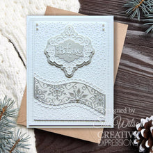 Load image into Gallery viewer, Creative Expressions - Craft Dies By Sue Wilson - Festive Holly - Ribbon Wave. This Festive Holly Ribbon Wave is a gorgeous die set that will be a great addition to your festive paper craft stash. Available at Embellish Away located in Bowmanville Ontario Canada. Card example by Sue Wilson.