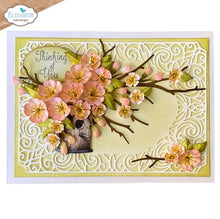 गैलरी व्यूवर में इमेज लोड करें, 4 sizes of elegant 3D cherry blossoms, perfect for adding depth and layers to your floral designs. Available at Embeillish Away located in Bowmanville Ontario Canada. Example by brand ambassador.