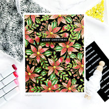 Charger l'image dans la galerie, Gina K. Designs - Background Stamp - Poinsettia. Gina K. Designs - Background Stamp - Poinsettia. Poinsettia Background is a stamp set by Arjita Singh. This set is made of premium clear photopolymer and measures 6" X 8". Made in the USA. Available at Embellish Away located in Bowmanville Ontario Canada. Example by brand ambassador.