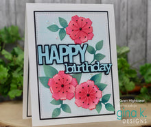 Load image into Gallery viewer, Gina K. Designs - Die - Spring Blooms. Gina K Designs wafer thin metal-etched dies are the highest quality available for your paper crafting projects. Available at Embellish Away located in Bowmanville Ontario Canada. Example by Karen Hightower.