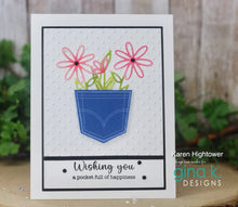 Charger l'image dans la galerie, Gina K. Designs - Dies - Playful Posies. Gina K Designs wafer thin metal-etched dies are the highest quality available for your paper crafting projects. Available at Embellish Away located in Bowmanville Ontario Canada. Card example by Karen Hightower.