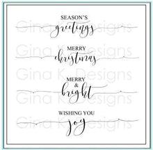 गैलरी व्यूवर में इमेज लोड करें, Gina K. Designs - Mini Stamp - Scripty Holiday. Clear photopolymer and measures 4"X4". Available at Embellish Away located in Bowmanville Ontario Canada.