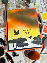 Charger l'image dans la galerie, Gina K. Designs - Stamp - Serene Skies. Melanie Muenchinger has created some perfect silhouettes, powerlines and barbed wire fences to complement your blended ink backgrounds. This set is made of premium clear photopolymer and measures 6" X 8". Available at Embellish Away located in Bowmanville Ontario Canada. Example by Melanie Muenchinger.