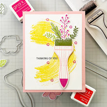 Load image into Gallery viewer, Gina K. Designs - Stamp & Die Set - Always Thinking of You. Always Thinking of You is a stamp set by Lisa Hetrick. This set is made of premium clear photopolymer and measures 6" X 8". Made in the USA. Available at Embellish Away located in Bowmanville Ontario Canada. Examples for personal use by Lisa Hetrick.