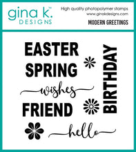 Load image into Gallery viewer, Gina K. Designs - Stamp & Dies - More Modern Greetings. Available at Embellish Away in Bowmanville Ontario Canada.