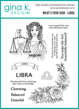 गैलरी व्यूवर में इमेज लोड करें, Gina K. Designs - Stamp & Die Set - What's Your Sign? - Libra. Set by Arjita Singh. At Embellish Away in Bowmanville Ontario Canada.