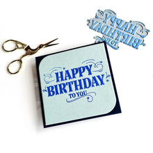 Charger l'image dans la galerie, Hero Arts - Letterpress & Foil Plate - Happy Birthday. Welcome to our first Letterpress + Foil plate for the Spellbinders BetterPress system! This snowy tree scene really stands out when used for foiling. Available at Embellish Away located in Bowmanville Ontario Canada. Example by brand ambassador.