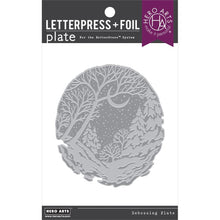 Load image into Gallery viewer, Hero Arts - Letterpress & Foil Plate - Winter Forest. Foiling, deboss, and inked impressions. Available at Embellish Away located in Bowmanville Ontario Canada.