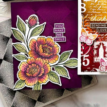Load image into Gallery viewer, Ranger - Simon Hurley create. - Background Stamp - Faded Diamonds. Available at Embellish Away located in Bowmanville Ontario Canada. Example by Simon Hurley.