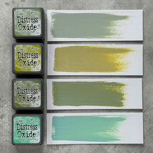 Charger l'image dans la galerie, Ranger - Tim Holtz - Distress Mini Oxide Ink Pads Kit, #3 (4pc). Colours: Bundled Sage, Crushed Olive, Peeled Paint and Cracked Pistachio. Available at Embellish Away in Bowmanville Ontario Canada.