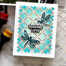 Load image into Gallery viewer, Simon Hurley create. - Stencil 6X6 - Trellis - 3 Pieces. Available at Embellish Away located in Bowmanville Ontario Canada. Example by Simon Hurley.